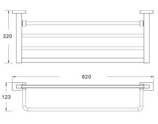 Полка для полотенец Shevanik SG5608G золотой сатин